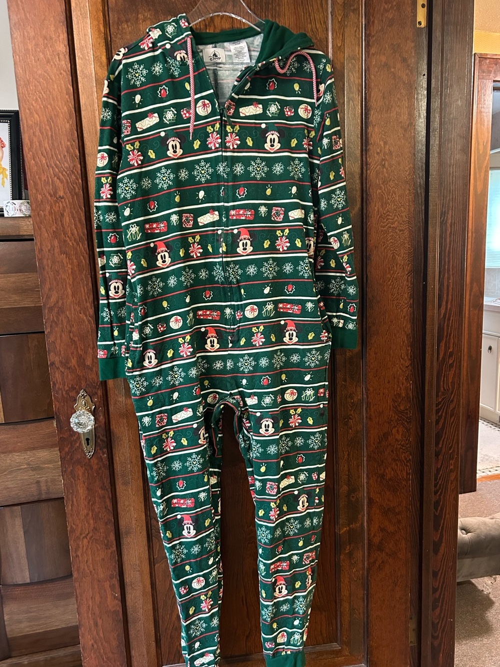 Disney Mickey Mouse Holiday Fair Isle Hooded One Piece Pajamas